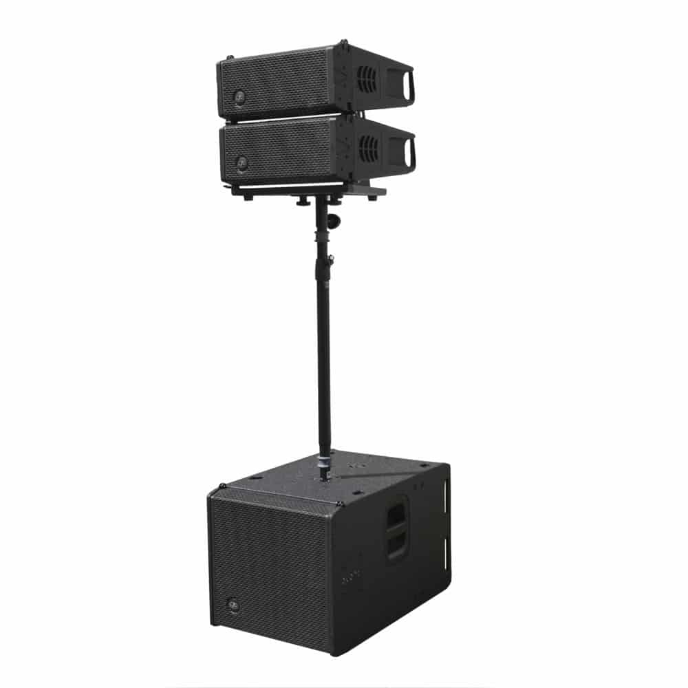 Subwoofer und 2 Topteile unseres DAS Audio Event 26 line array - hier im ground stack mode