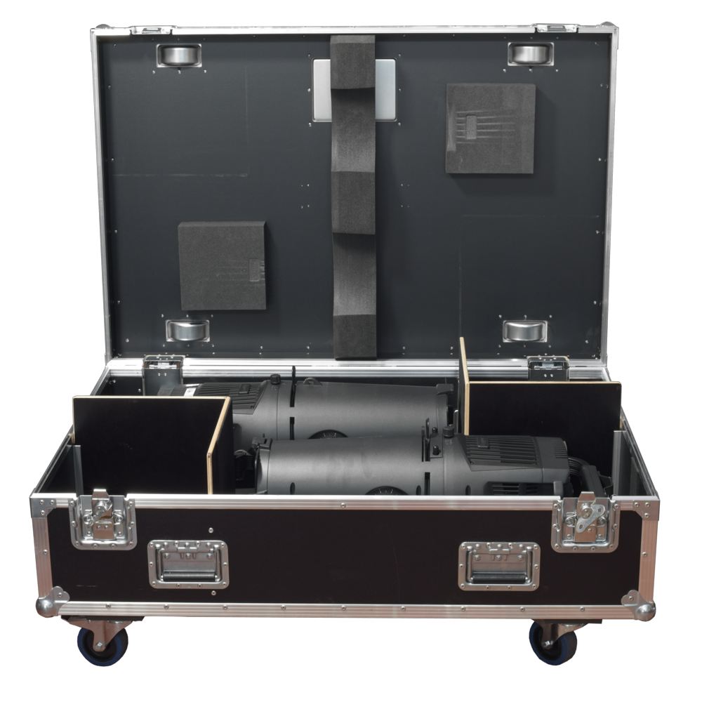 Transportcase mit 2 Profilscheinwerfern Elation KL - mieten in Berlin