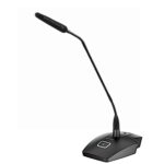 kabelloses Sennheiser Tischmikrofon - ideal als Tischsprechstelle oder Rednerpultmikrofon. Es besteht aus einem Tischständer Sennheiser EW-DX TS 3-PIN R1-9, einem Schwanenhals MZH 3042 und einem Kondensatormikrofonkopf ME36.